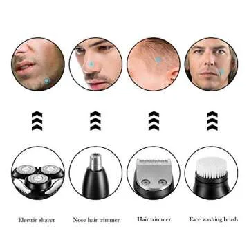 SURKER Electric Shaver Razor Cordless Beard Trimmer for Men Nose Hair Trimmer 3 in 1 Trimmer Groomin...