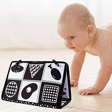 teytoy Tummy Time Mirror Infant Toys Newborn Toys 0-3 Months Brain Developmental Baby Mirror Tummy Time Toys Black and White High Contrast Baby Toys 4 6 9 12 Month Boys Girls Crawling Sensory Toy