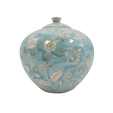 Elegant Galt Chinoiserie 8" Ceramic Jar for Home Decor