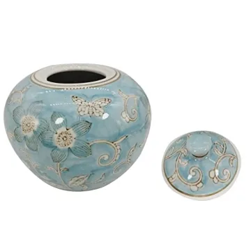 Elegant Galt Chinoiserie 8" Ceramic Jar for Home Decor