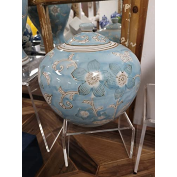 Elegant Galt Chinoiserie 8" Ceramic Jar for Home Decor