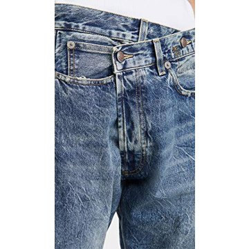 R13 Women's Cross Over Jeans - Chic Comfort in Kelly Blue