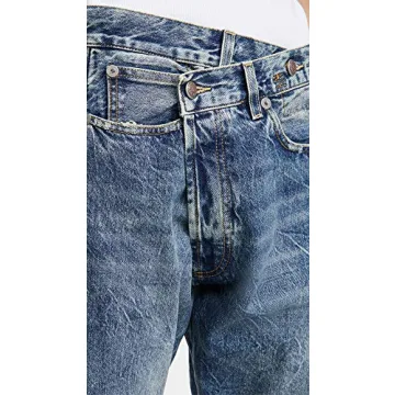 R13 Women's Cross Over Jeans - Chic Comfort in Kelly Blue
