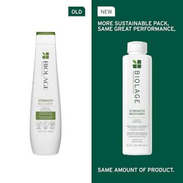 Biolage Strength Recovery Shampoo & Conditioner Set | Gently Cleanses & Reduces Breakage | For All D...