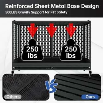 Snuowu Heavy Duty Dog Crate with Wheels and Folding Design