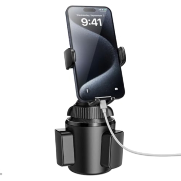 APPS2Car Universal Car Cup Phone Holder | Quick Extension Long Arm | 360° Swivel | Adjustable for i...