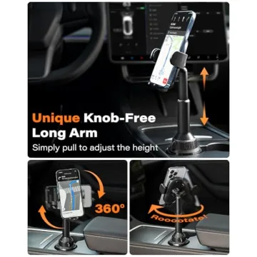 APPS2Car Cup Phone Holder with Long Arm & 360° Swivel