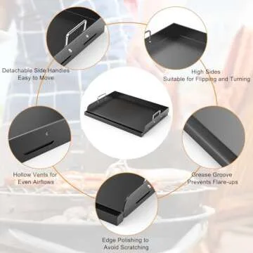 Barbqtime Griddle for All Gas Grills - 17x13 Nonstick Plate