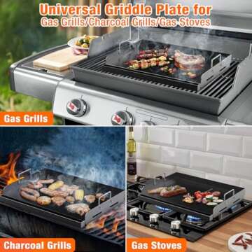 Barbqtime Griddle for All Gas Grills - 17x13 Nonstick Plate