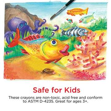 Faber-Castell Watercolor Crayons with Brush, 15 Colors - Premium Quality Art Supplies for Kids