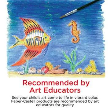 Faber-Castell Watercolor Crayons with Brush, 15 Colors - Premium Quality Art Supplies for Kids