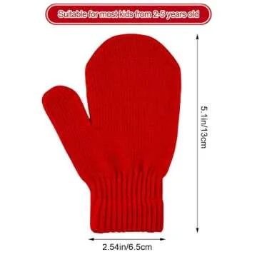 MENOLY 15 Pairs Kids Toddlers Magic Stretch Mittens Solid Color Winter Warm Kids Knit Gloves for Boy...