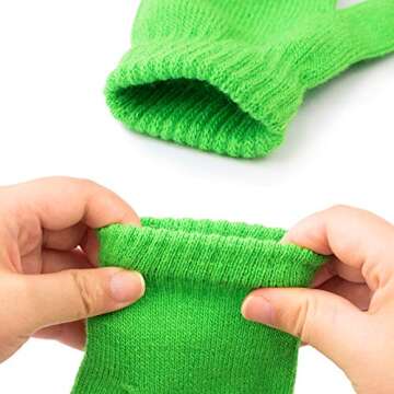 MENOLY 15 Pairs Kids Toddlers Magic Stretch Mittens Solid Color Winter Warm Kids Knit Gloves for Boys and Girls