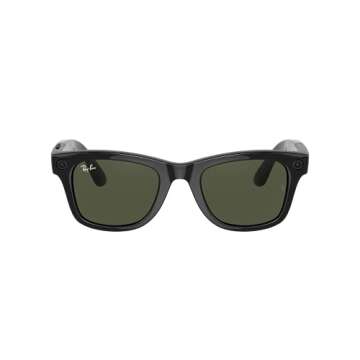 Ray-Ban Stories | Wayfarer Square Smart Glasses, Shiny Black/Green, 53 mm