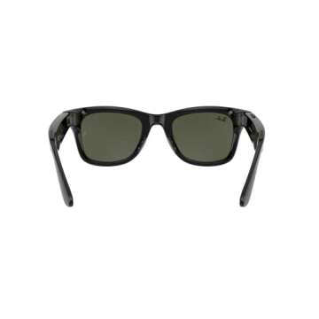 Ray-Ban Stories | Wayfarer Square Smart Glasses, Shiny Black/Green, 53 mm