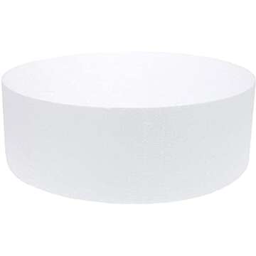 Bright Creations Round Foam Cake Dummy, 12 x 4 Inches, White