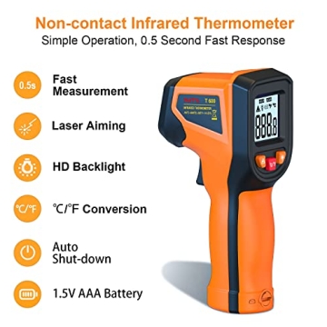 High-Accuracy Laser Infrared Thermometer for Industrial & Home