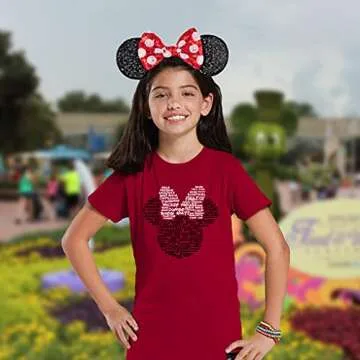 FANYITY Mouse Costume Ears,2 Pcs Mouse Ears Headbands for Girls & Women Party,Size Free (Red Bow Points)