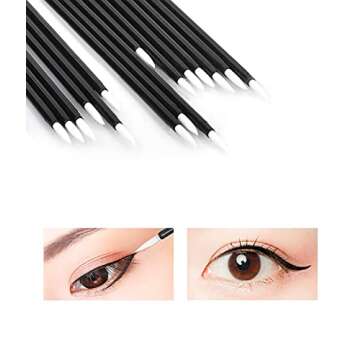 150 Pack Disposable Eyeliner Brushes Eye Liner Wands for Makeup Applicator Makeup Eye Liner Wands Tool for Eye Line Eyelash Growing (White)
