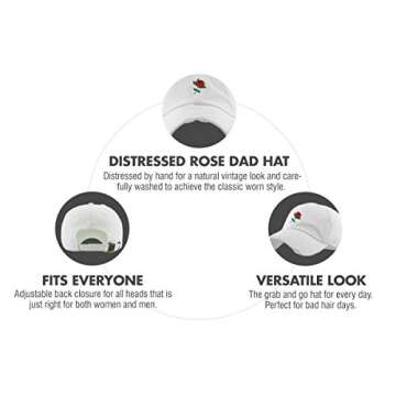 KBETHOS KBSV-124V WHT Rose Flowers Love Good Vibes Men Women Dad Hat Baseball Cap Adjustable Unisex
