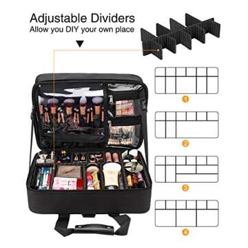 Hairdresser Bag, Large Makeup Case for Hair Stylist Professional Makeup Bag Hair Tools Storage Organizer Box, Barber Travel Bag Carrying Case, Heat Insulation Aluminum Film for Hair Equipment