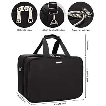 Hairdresser Bag, Large Makeup Case for Hair Stylist Professional Makeup Bag Hair Tools Storage Organizer Box, Barber Travel Bag Carrying Case, Heat Insulation Aluminum Film for Hair Equipment