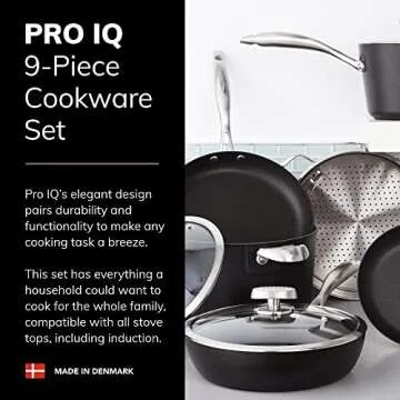 SCANPAN Pro IQ 9-Piece Cookware Set - Easy-to-Use Nonstick - Dishwasher, Metal Utensil & Oven Safe -...