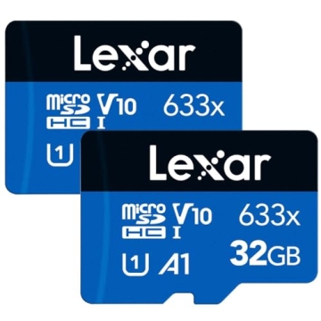 Lexar 32GB (2-Pack) High-Performance 633x micro SD Card w/ SD Adapter for Smartphones & Tablets