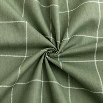 JELLYMONI Cotton Plaid Pillowcases Set - 100% Natural Comfort