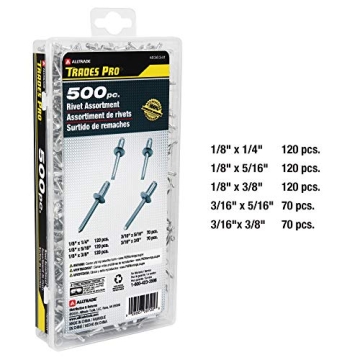 Alltrade 500-Piece Aluminum Rivet Set with Organizer
