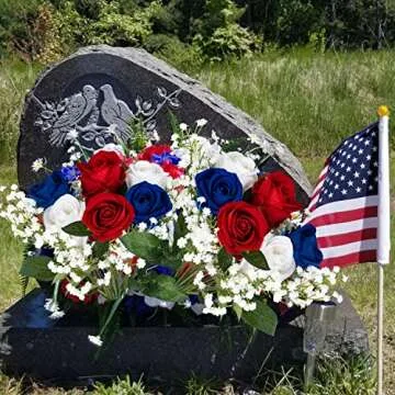 28 Pcs Patriotic Artificial Flowers for Memorial Day