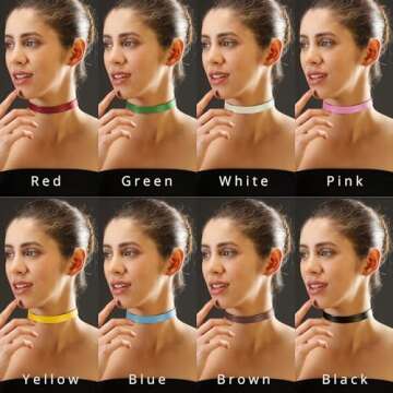 STACKABLE CREATIONS Black Leather Choker Necklace for Women - Plain, Goth Style, Sexy Neck Collar Choker Necklaces for Woman