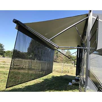 Tentproinc RV Awning Sun Shade Screen Sunshade 8' X 15' 3'' (Fit for 16' Awning)- Mesh Sunscreen Mot...
