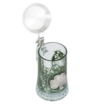 Ireland Glass Beer Stein with Pewter Lid for All Occasions