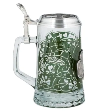 Ireland Glass Beer Stein with Pewter Lid for All Occasions