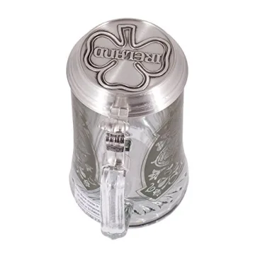 Ireland Glass Beer Stein with Pewter Lid for All Occasions