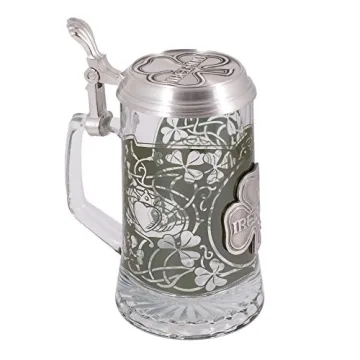 Ireland Glass Beer Stein with Pewter Lid for All Occasions
