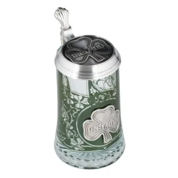 Ireland Glass Beer Stein with Pewter Lid for All Occasions