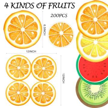 Vibrant Tutti Frutti Fruit Napkins - 200 Pcs Colorful Party Supplies