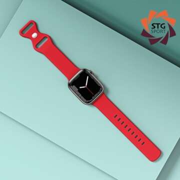 STG Sport Silicone Band for Apple Watch - Comfortable, Durable, Stylish Fit for All Models and Sizes