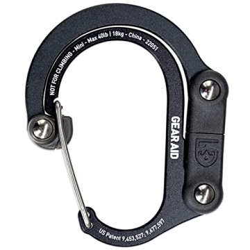 Explore the GEAR AID HEROCLIP Carabiner Clip and Hook (Mini) in Stealth Black for Ultimate Travel Co...