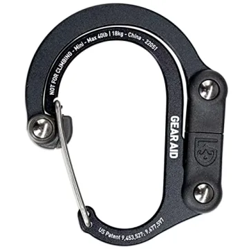 Explore the GEAR AID HEROCLIP Carabiner Clip and Hook (Mini) in Stealth Black for Ultimate Travel Co...