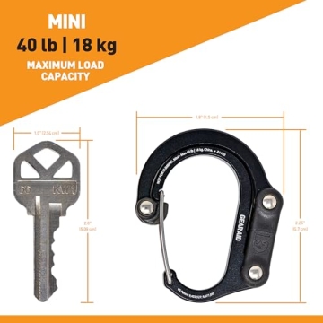 HEROCLIP Mini Carabiner Clip for Travel and Small Bags