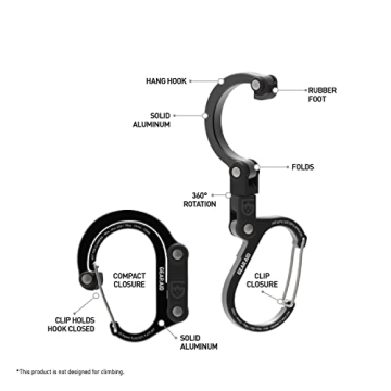 HEROCLIP Mini Carabiner Clip for Travel and Small Bags