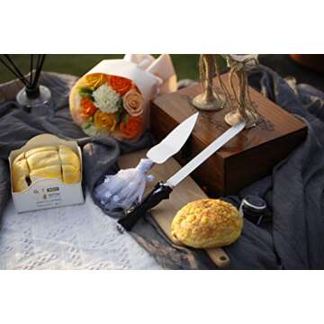 ULA Bride and Groom Wedding Cake Knife and Server Set Serrated Knife Pie Server for Wedding Gift Valentine Day Gift