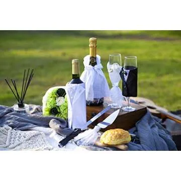 ULA Bride and Groom Wedding Cake Knife and Server Set Serrated Knife Pie Server for Wedding Gift Valentine Day Gift