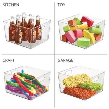 mDesign Stackable Storage Organizer Bin - Clear, Versatile Solution