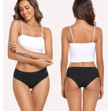 coskefy Soft Womens Cotton Underwear Low Rise Stretch Hipster Panties Breathable Ladies Bikini Briefs 6 Pack Black