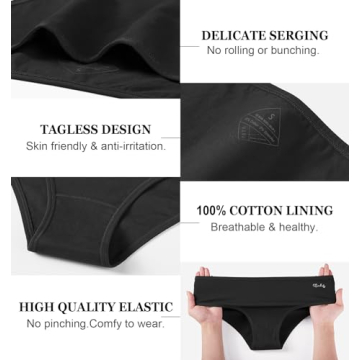 coskefy Soft Womens Cotton Underwear Low Rise Stretch Hipster Panties Breathable Ladies Bikini Briefs 6 Pack Black