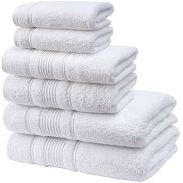 Qute Home Premium 6-Piece Turkish Cotton Bath Towel Set